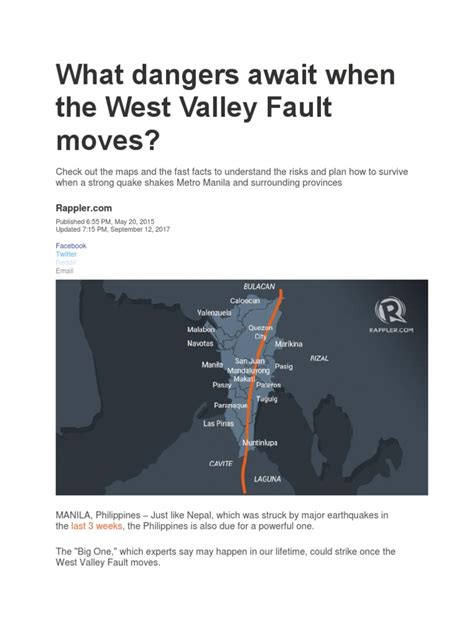 What dangers await when the West Valley Fault .